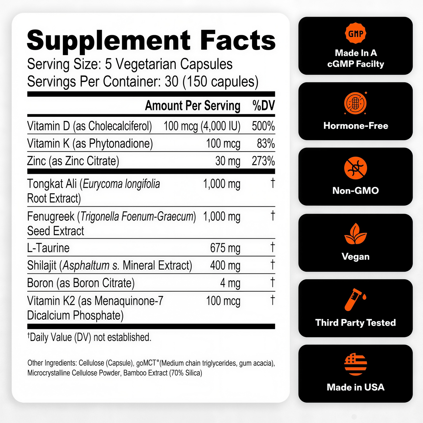 Mars Men Natural Testosterone Support 30 Servings